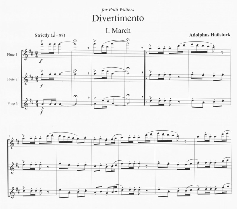 Divertimento for Flute Trio - Adolphus Hailstork
