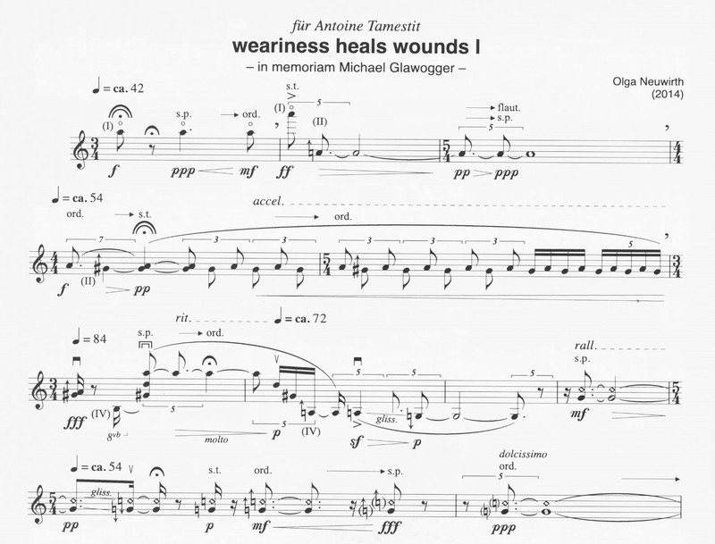 weariness heals wounds I: in memoriam Michael Glawogger - Olga Neuwirth