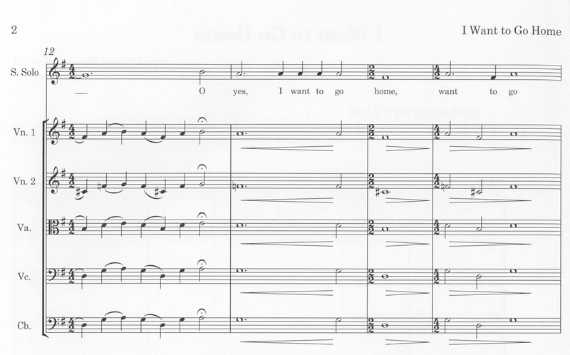 I Want To Go Home: Traditional Black Spiritual for soprano and string quintet, Jessie Montgomery