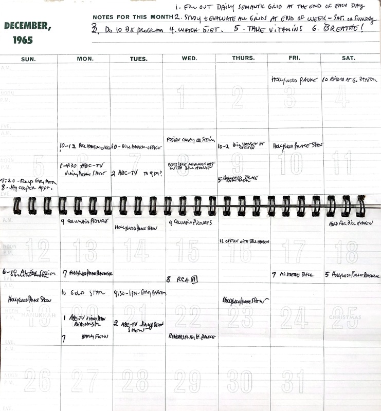Calendar Page, December 1965
