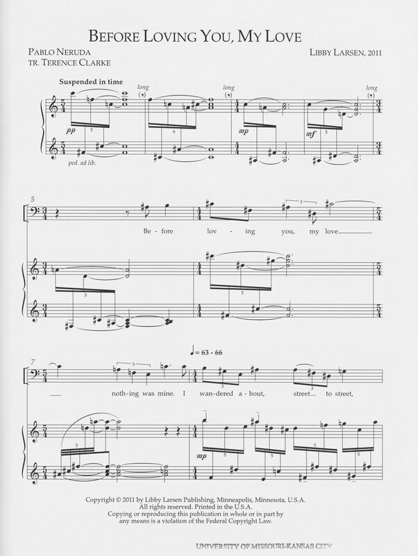 Three Love Songs - Libby Larsen