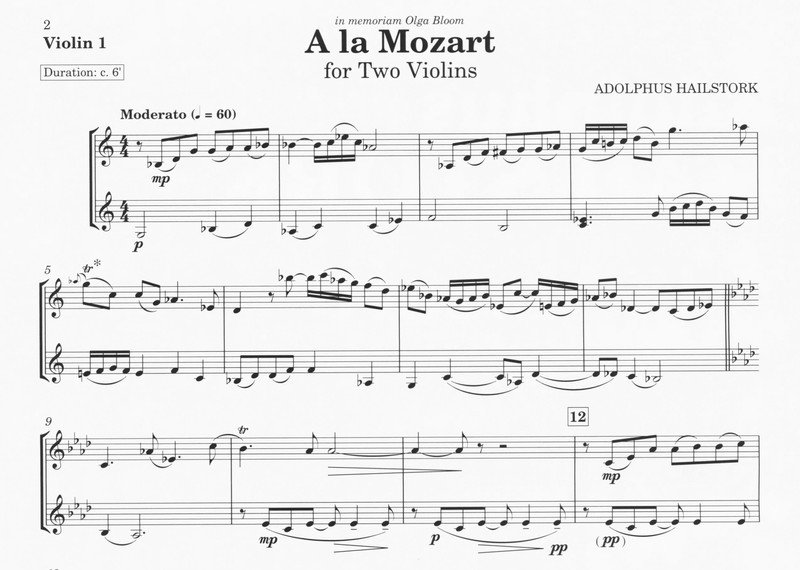 A la Mozart - Adolphus Hailstork