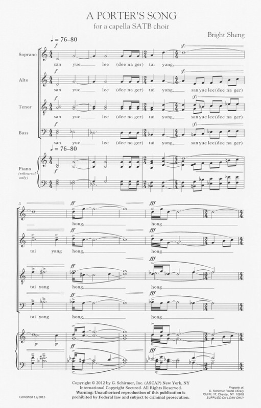 A Porter's Song - Bright Sheng