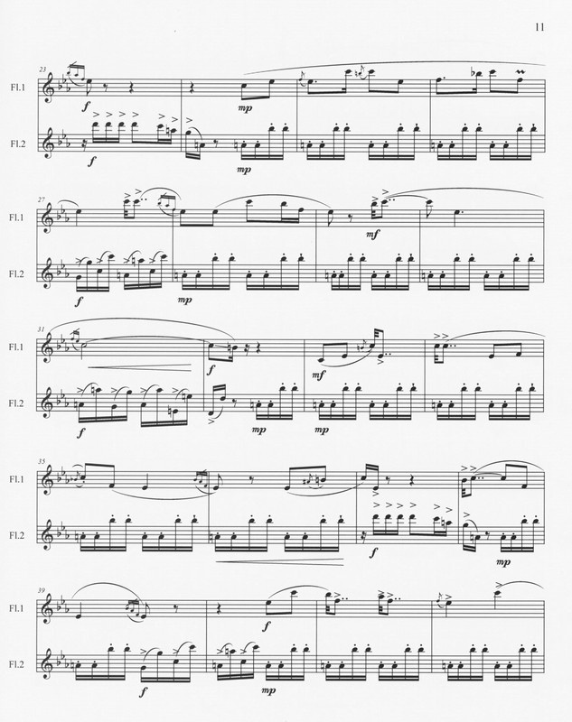Three Bagatelles from China West: for Flute and Flute - Chen Yi