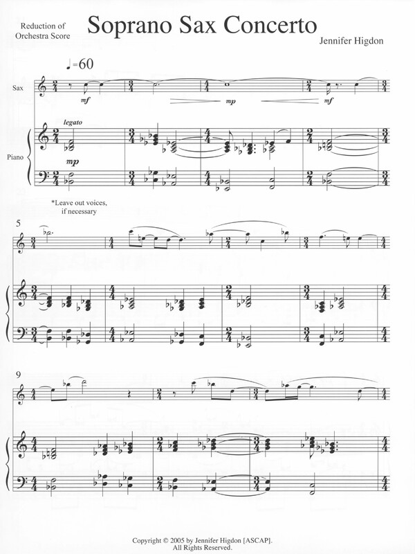 Soprano Sax Concerto - Jennifer Higdon