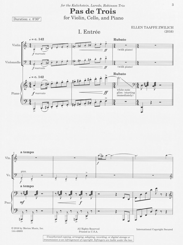 Pas de Trois - Ellen Taaffe Zwilich