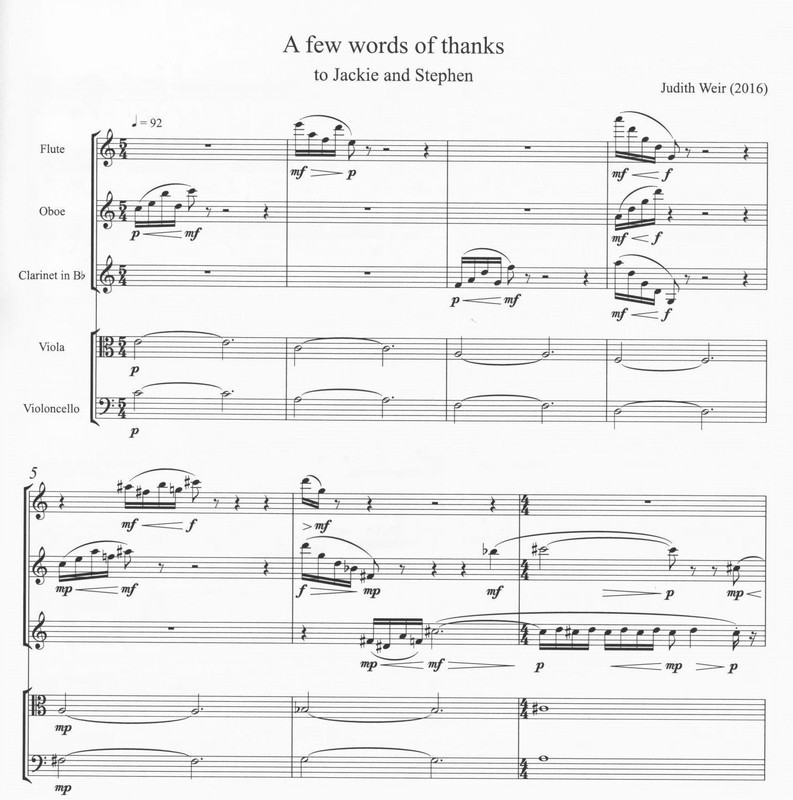 A Few Words of Thanks - Judith Weir
