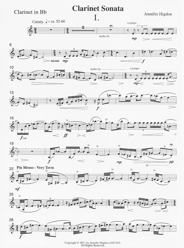 Clarinet Sonata - Jennifer Higdon