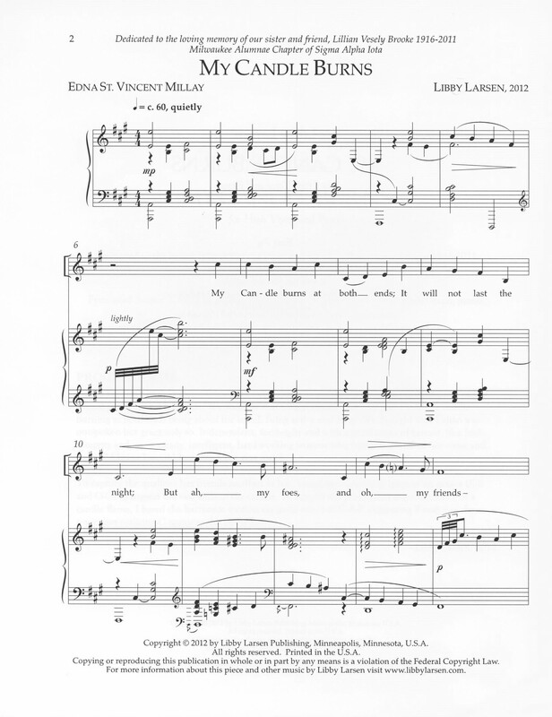 My Candle Burns - Libby Larsen