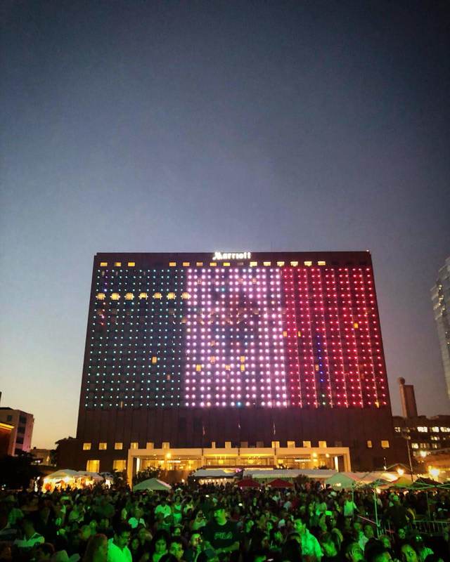 Mexican Flag on the Marriott Hotel Courtesy of Sonia Lopez Tinoco.