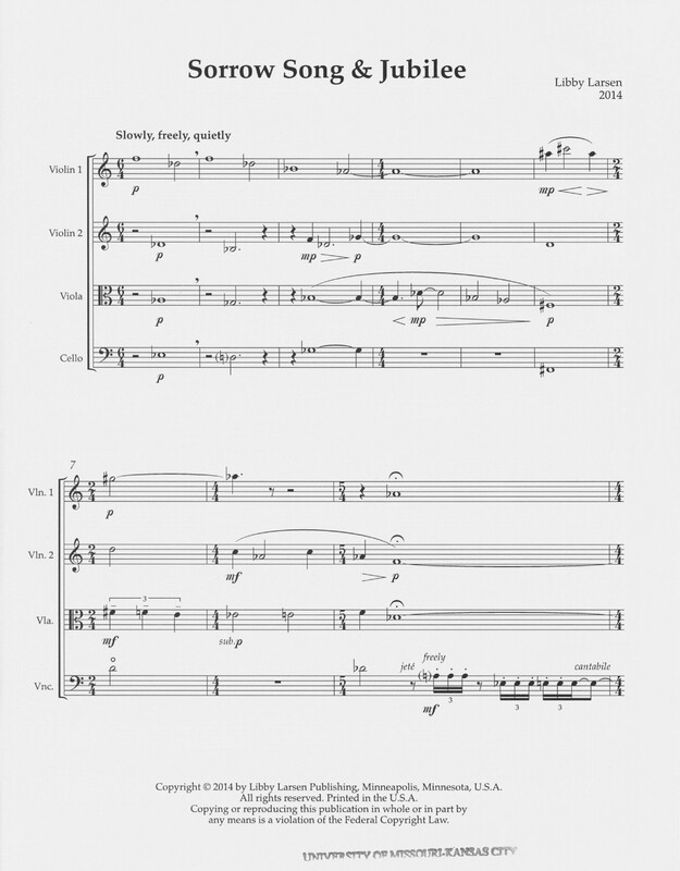 Sorrow Song and Jubilee - Libby Larsen