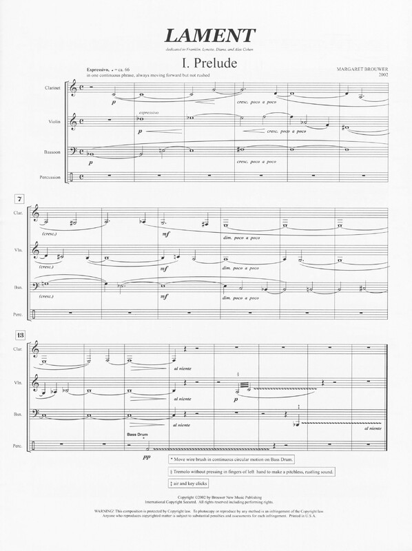 Lament - Margaret Brouwer