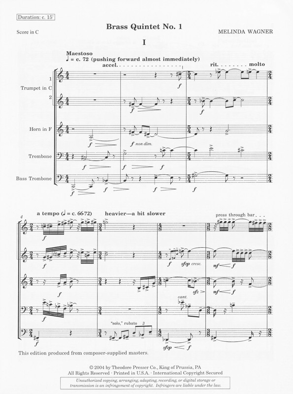 Brass Quintet No. 1 - Melinda Wagner