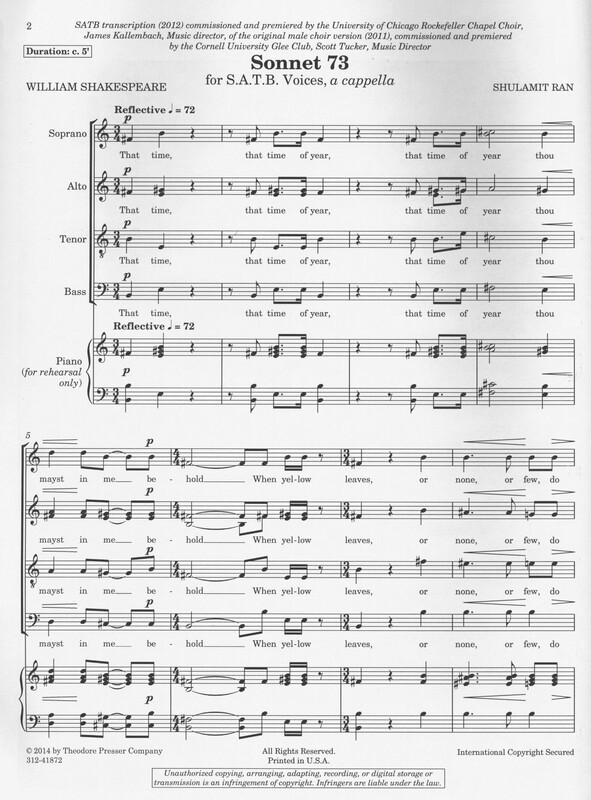 Sonnet 73 - Shulamit Ran