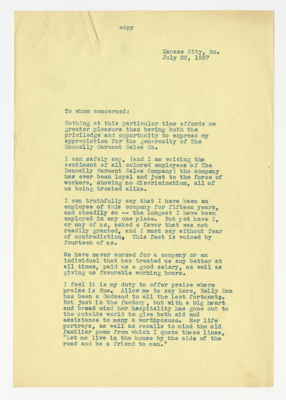 Maids & Janitors, Letters, page one