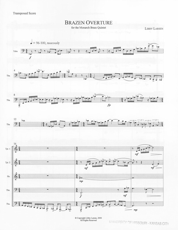 Brazen Overture - Libby Larsen