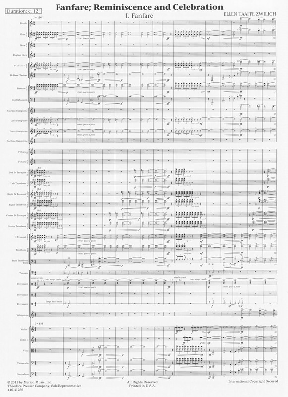 Fanfare; Reminiscence and Celebration - Ellen Taaffe Zwilich