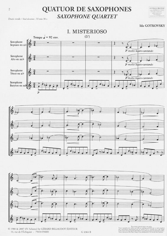 Quatuor de Saxophones- Ida Gotkovsky