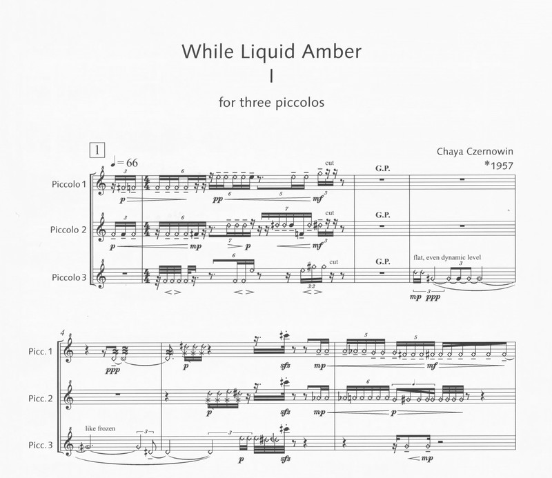 While Liquid Amber - Chaya Czernowin