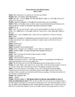 Phyllis Kessel Interview Trascript; April 9, 2020