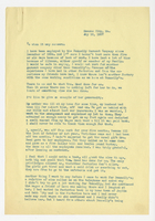 Mildred Reece, Letter, page one