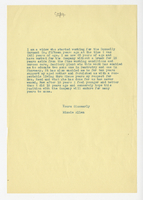 Minnie Allen, Letter, page one