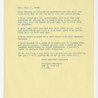 Bernice Anderson, Letter