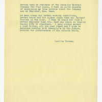 Lucille Turner, Letter