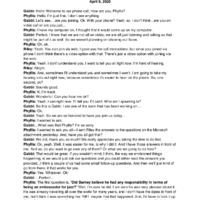 Phyllis Kessel Interview Trascript; April 9, 2020