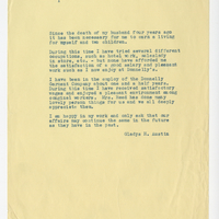 Gladys H. Austin, Letter