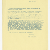 Iris Callowick, Letter