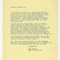 Dora Mattox, Letter