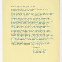 Anna L. Molle, Letter
