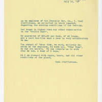 Opal Stufflebean, Letter